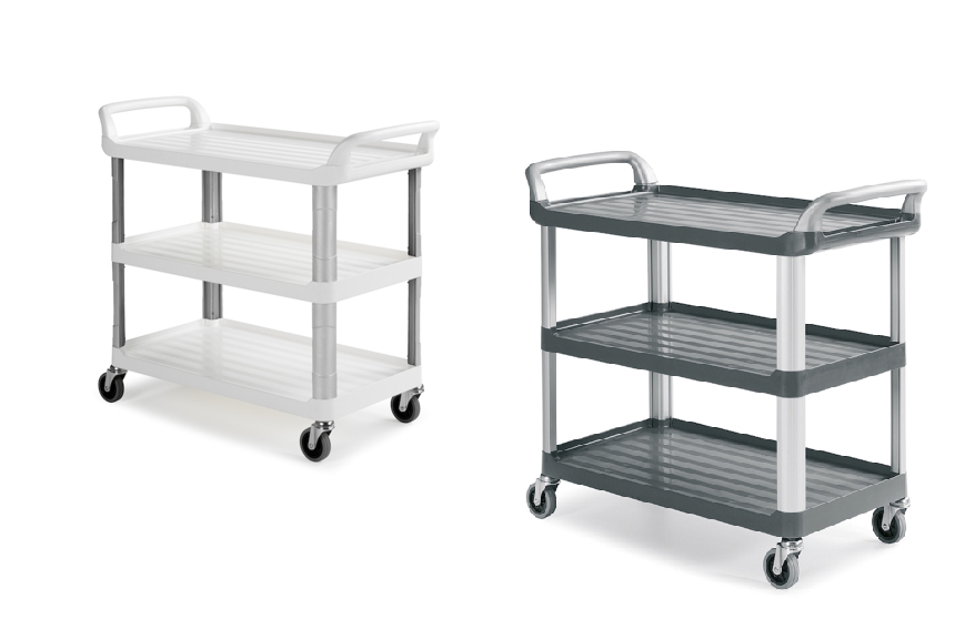 CARRO PLASTICO/ALUMINIO SILVER 3 TABULEIROS - BRANCO