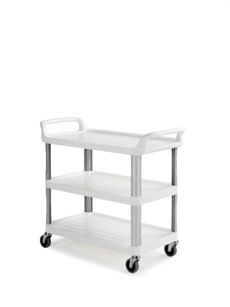 CARRO PLASTICO SILVER BRANCO - 3 TABULEIROS